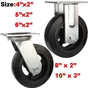Rubber on cast iron Caster Wheels